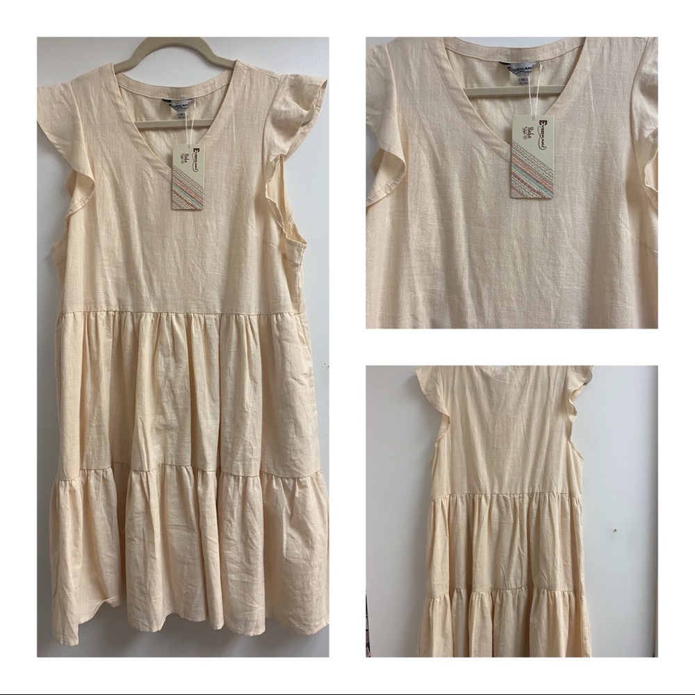 Cream ruffle dress